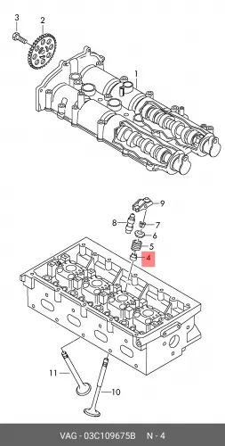 Колпачки маслосъемные VAG 03C109675B