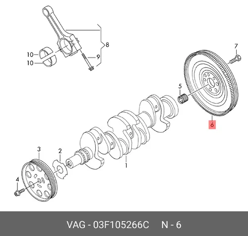 МАХОВИК, 1.2/1.4 03F105266C VAG