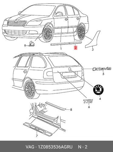 МОЛДИНГ 1Z0853536A GRU VAG