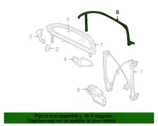 8P4837439B Уплотнитель стекла двери Audi A3, RS3, S3 VAG