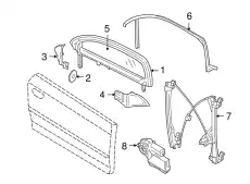 8P4837439B Уплотнитель стекла двери Audi A3, RS3, S3 VAG