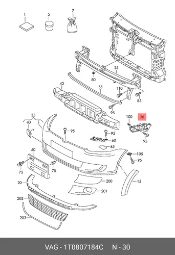  Направляющий профиль 1T0807184C VAG
