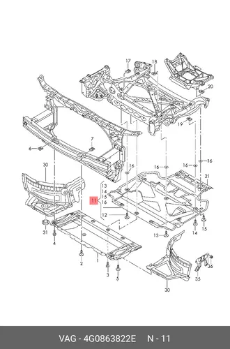 (8 гр.), (AUDI), Демпферная 4G0863822E VAG