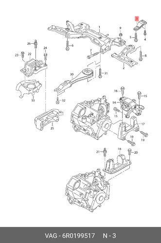  Опора 6R0199517 VAG