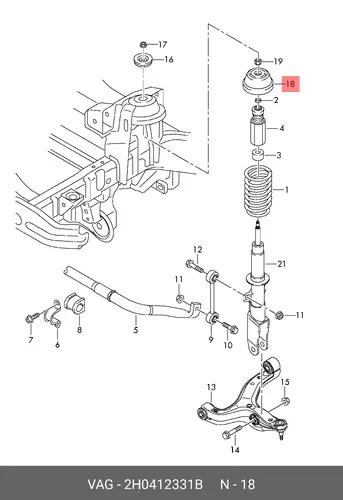  LAGERUNG 2H0412331B VAG