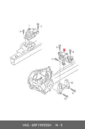 ОПОРА КПП 6RF199555H VAG