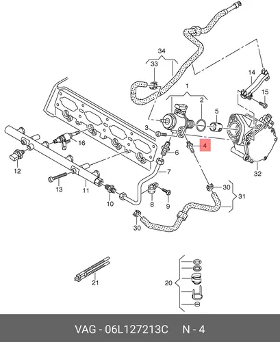 06L127213C ПАТРУБОК VAG