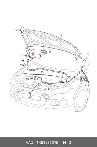 1K8823301E Петля крышки HINGE VAG