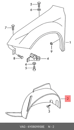 Подкрылок VAG 6Y0809958E