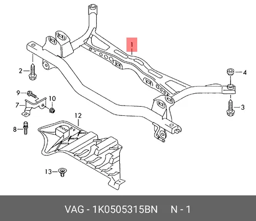 1K0505315BN ПОДРАМНИК VAG