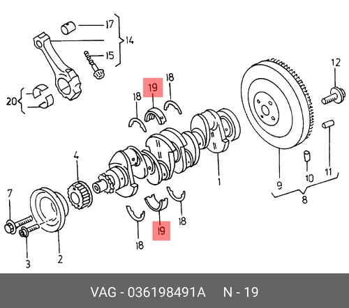 ПОДШИПНИК 036198491A VAG