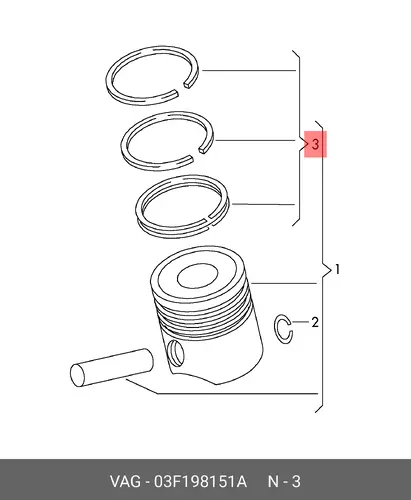 Кольца поршневые VAG 03F198151A