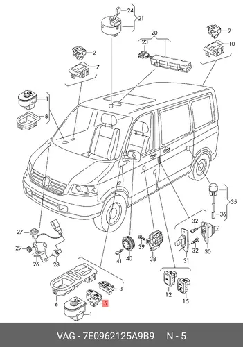  ВЫКЛЮЧАТЕЛЬ 7E0962125A 9B9 VAG