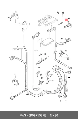 6R0971537E Провод мас VAG