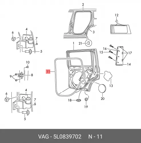 Ручка двери VAG 5L0839702