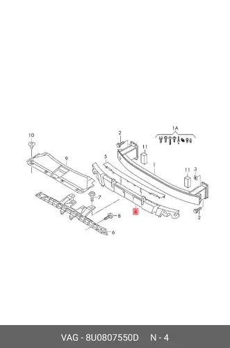  (8 ГР.), (AUDI), ПРОСТАВКА 8U0807550D VAG
