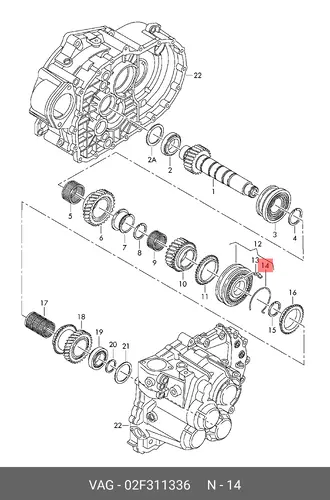  (8 ГР.), ПРУЖИНА 02F311336 VAG
