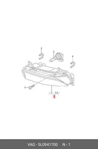Фара противотуманная VAG 5L0941700