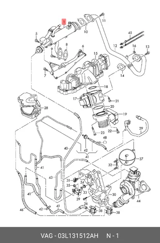 VAG PАДИАТОР РЕЦИРКУЛЯЦИИ ОГ 03L131512AH
