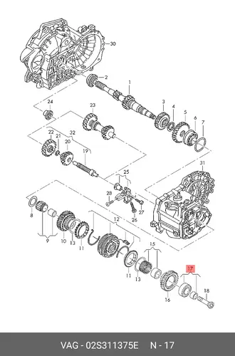 Шестерня КПП VAG 02S311375E