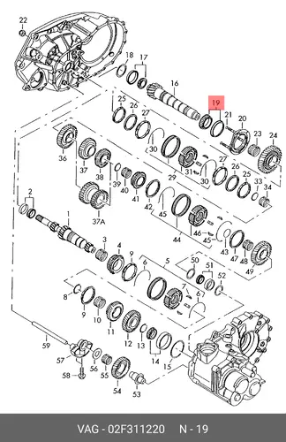  02F311220, Роликоподшипник кони VAG