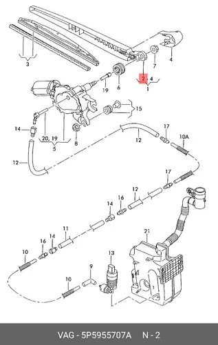 5P5955707A РЫЧАГ СТЕКЛООЧИСТИТЕЛЯ VAG