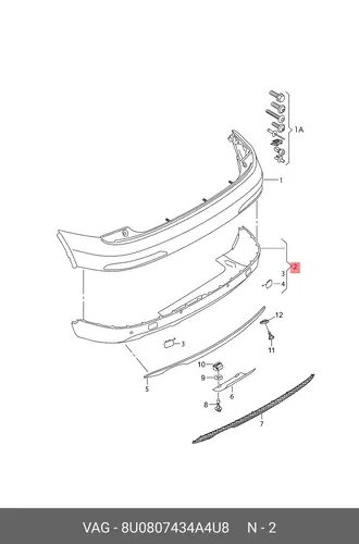  (8 ГР.), (AUDI), СПОЙЛЕР 8U0807434A 4U8 VAG