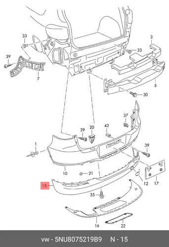  ЧЁРНЫЙ SATINSCHWARZ VAG 5NU8075219B9