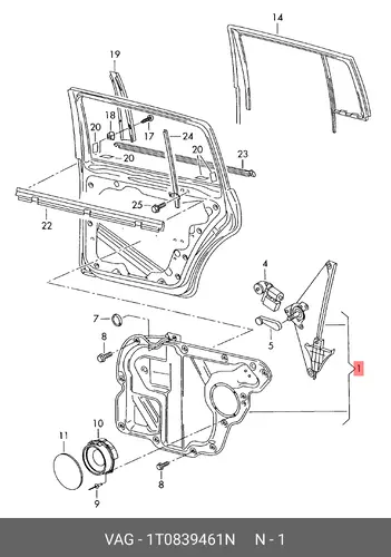 Стеклоподъемник VAG 1T0839461N