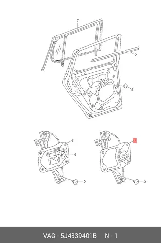 Стеклоподъемник 5J4839401B VAG