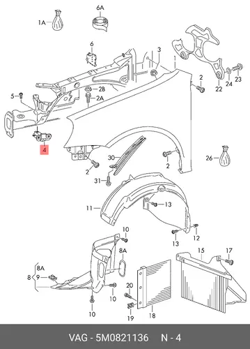  (8 ГР.), (VW), CТОЙКА 5M0821136 VAG