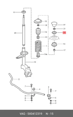  (8 гр.), (VW), Тарелка 5X0412319 VAG