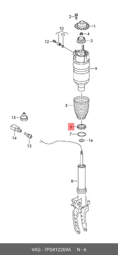 Кольцо уплотнительное автомобильное VAG 7P0412269A
