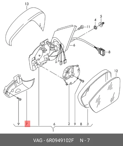 УКАЗАТЕЛЬ ПОВОРОТА 6R0949102F VAG