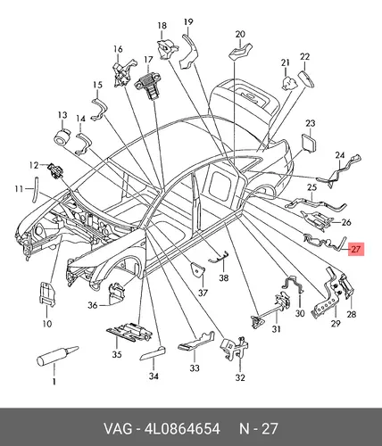 Уплотнитель 4L0864654 VAG