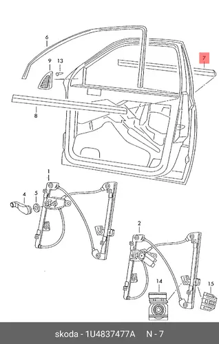 Уплотнитель двери VAG 1U4837477A