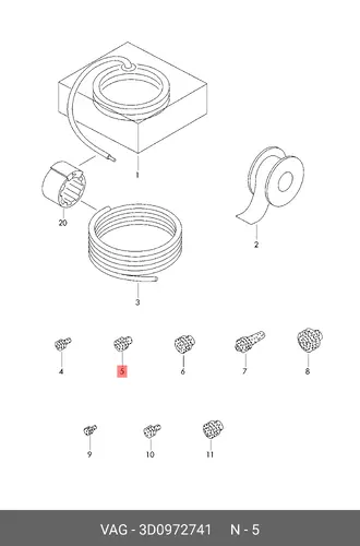  УПЛОТНИТЕЛЬ ПРОВОДА (2,5) 3D0972741 VAG