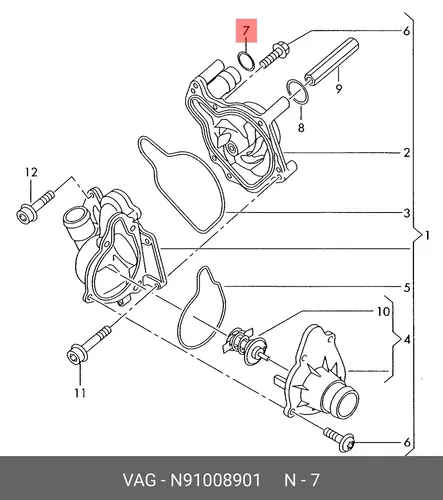 VAG, УПЛОТНИТЕЛЬНОЕ КОЛЬЦО 23X5 ГЕРМАНИЯ N 91008901