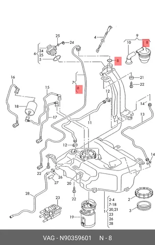  Уплотнительное кольцо N 90359601 VAG