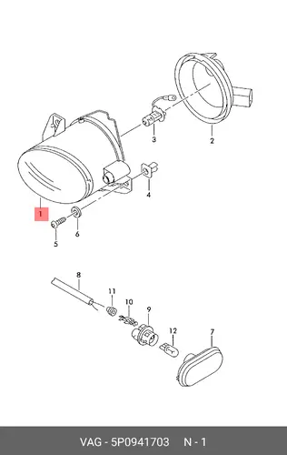 Фара противотуманная VAG 5P0941703