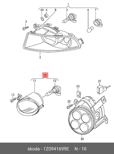 Фара противотуманная VAG 1Z0941699E