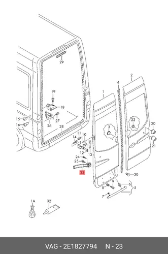 (NF), ФИКСАТОР ДВЕРИ 2E1827794 VAG