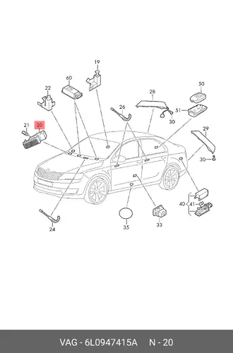 6L0947415A ФОНАРЬ (ORG) VAG