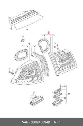 Фонарь габаритный VAG 3D0945094D