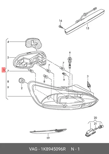 Фонарь задний VAG 1K8945096R