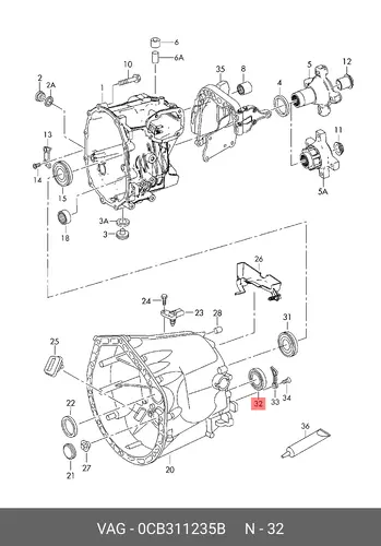 (NF), ШАРИКОПОДШИПНИК 0CB311235B VAG