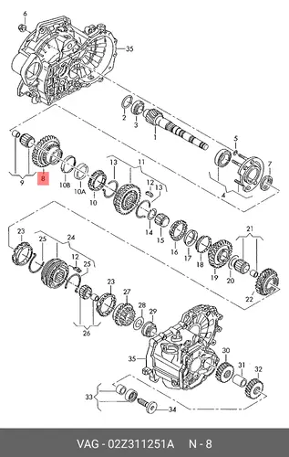  ШЕСТЕРНЯ 02Z311251A VAG