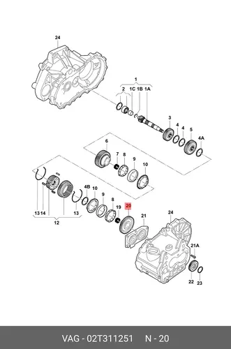(8 ГР.), ШЕСТЕРНЯ 02T311251 VAG