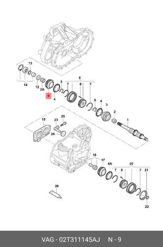 Шестерня КПП VAG 02T311145AJ