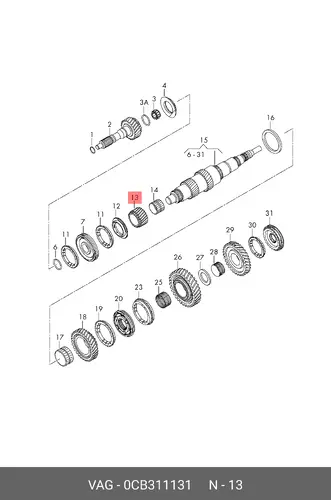 Шестерня КПП VAG 0CB311131